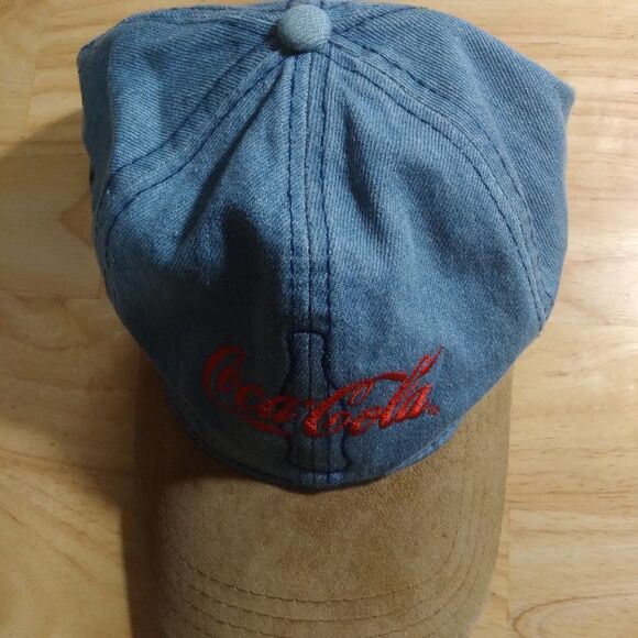 Vintage Coca-Cola Logo Denim Suede Brim Hat - Picture 3 of 6